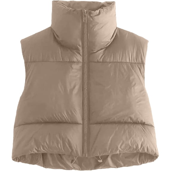 Puffer Vest Women Cropped Sleeveless Warm Lightweight Outerwear Winter Fall Jacket Coats Clothes Outfits Fashion 2023