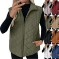 thumbnail image 1 of Puffer Vest Women Sleeveless Winter Cropped Outerwear Womens Vest Warm Puffy Lightweight Stand-up Collar Down with Pockets Vest For Women, 1 of 10