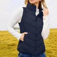 thumbnail image 1 of Puffer Vest Women Sleeveless Zip Up Outerwear Stand Collar Quilted Vest Warm Winter Jackets Coats with Pocket, 1 of 5