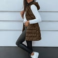 thumbnail image 1 of Puffer Vest Women Winter Warm Long Quilted Sleeveless Jackets with Pockets Fall Fashion Zip Up Puffy Coat Outerwear Coffee M, 1 of 9