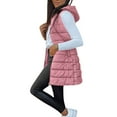 thumbnail image 1 of Puffer Vest Women Winter Warm Long Quilted Sleeveless Jackets with Pockets Fall Fashion Zip Up Puffy Coat Outerwear Light pink 2XL, 1 of 7