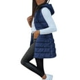 thumbnail image 1 of Puffer Vest Women Winter Warm Long Quilted Sleeveless Jackets with Pockets Lightweight Zip Up Puffy Coat Outerwear Dark Blue M, 1 of 7