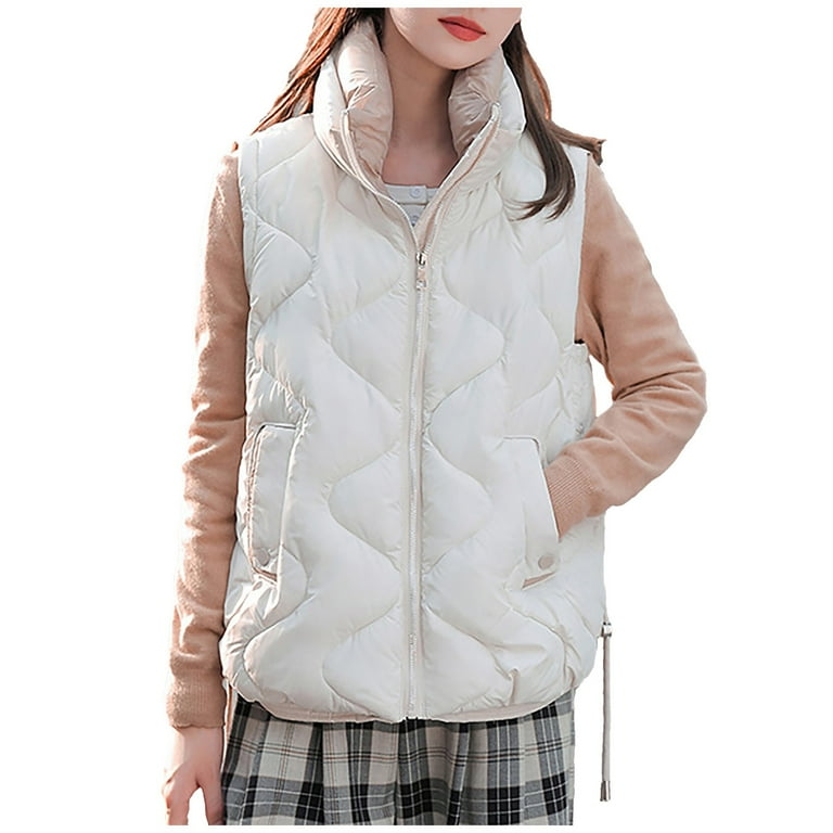 Puffer Vest Women Women Padded Vest Jacket Fashion Solid Windproof