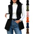 thumbnail image 1 of Puffer Vest Women Women's Casual Winter Long Puffer Stand Collar Sleeveless Puffy Jackets Coat With Pockets, 1 of 6