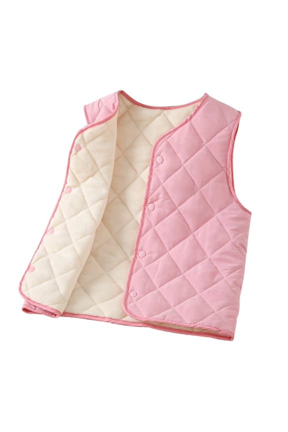Puffer Vest for Baby Boy Girls Lightweight Button Down Winter Warm Jackets Outwear Kids Fall Sleeveless Coats for Gifts,Pink,2 Years