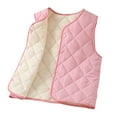 thumbnail image 1 of Puffer Vest for Baby Boy Girls Lightweight Button Down Winter Warm Jackets Outwear Kids Fall Sleeveless Coats for Gifts,Pink,4 Years, 1 of 2