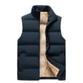 thumbnail image 1 of Puffer Vest for Men Fashion 2026 Solid Color Stand Collar Unisex Zip-Up Pockets Down Jacket Sleeveless Waistcoat (4XL, Blue), 1 of 3