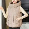 thumbnail image 1 of Puffer Vest for Women Cropped Hooded Sleeveless Zip Up Quilted Jacket Slim Fit Winter Warm Casual Outdoor Gilet With Pockets, 1 of 9