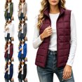 thumbnail image 1 of Puffer Vest for Womens Lightweight Sleeveless Quilted Jackets Stand Collar Zip‑Up Fall Spring Winter Zip Up Coat Outerwear with Pockets, 1 of 7