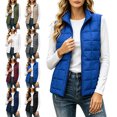 thumbnail image 1 of Puffer Vest for Womens Lightweight Sleeveless Quilted Jackets Stand Collar Zip‑Up Fall Spring Winter Zip Up Coat Outerwear with Pockets, 1 of 7