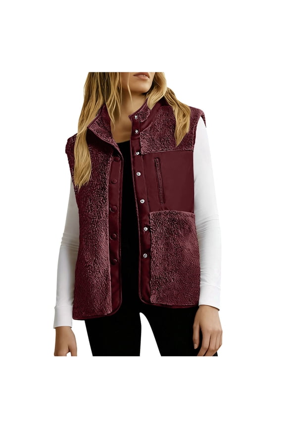 Puffer Vest for womens,women Winter Sherpa Vest Arm Fleece Fuzzy Jackets Stand Collar Sleeveless Cropped Quilted Jackets Trendy Sleeveless Zip Up Coats Fluffy Outerwear with Pockets