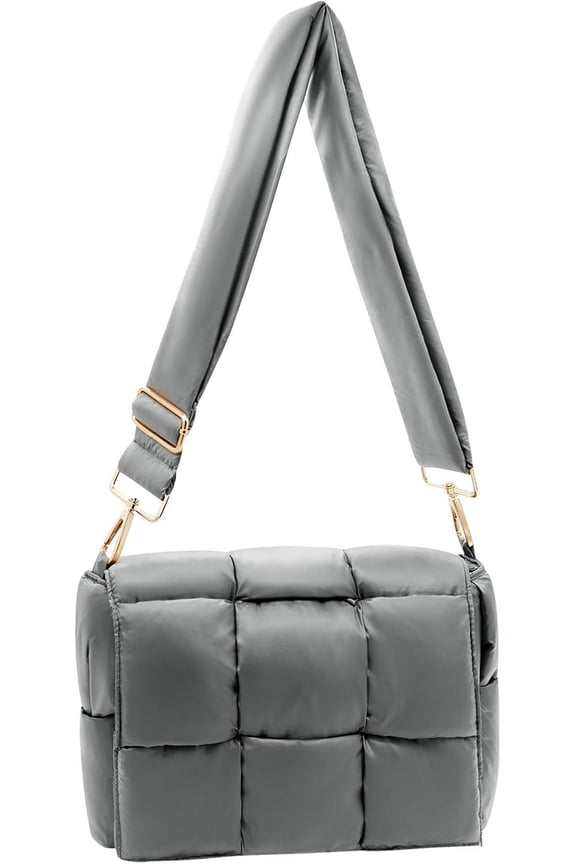 Puffer shoulder bag Nylon padded woven handbag designer crossbody women down purse