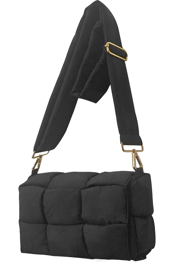 Puffer shoulder bag Nylon padded woven handbag designer crossbody women down purse