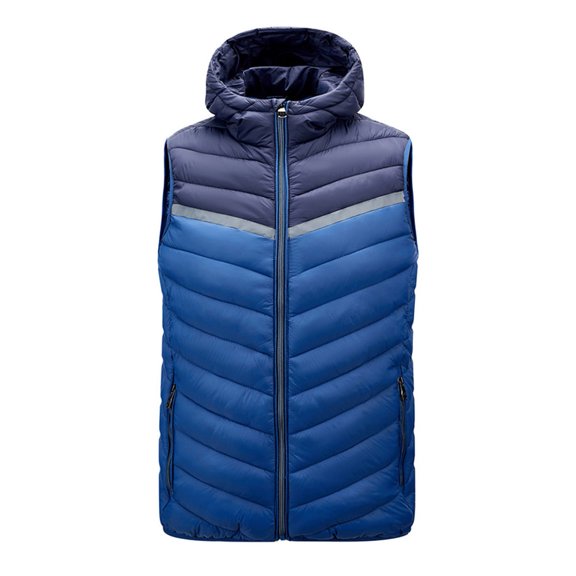 Puffer vest 2024 New Fall And Winter Vest Ribbed Clothes Cott On Clothes Hooded Casual Zipper Di G Pockets