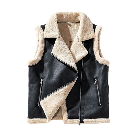 Puffer vest Autumn And Winter Men's Vintage Lamb Wool Casual Sleeveless Vest Coat