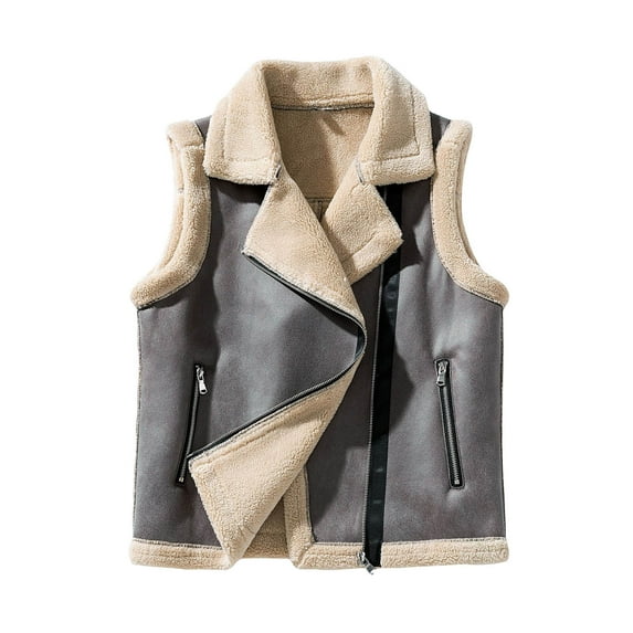 Puffer vest Autumn And Winter Men's Vintage Lamb Wool Casual Sleeveless Vest Coat