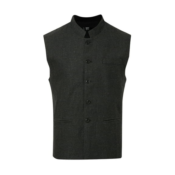 Puffer vest Male Zhongshan Collar Herringbone Dress Suit Vest
