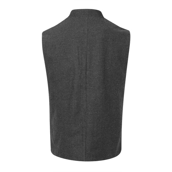 Puffer vest Male Zhongshan Collar Herringbone Dress Suit Vest