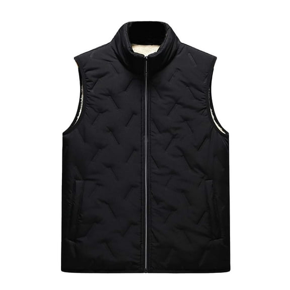 Puffer vest Men Vest Plus Velvet Plus Vest Casual Fashion Warm Dad Vest Back