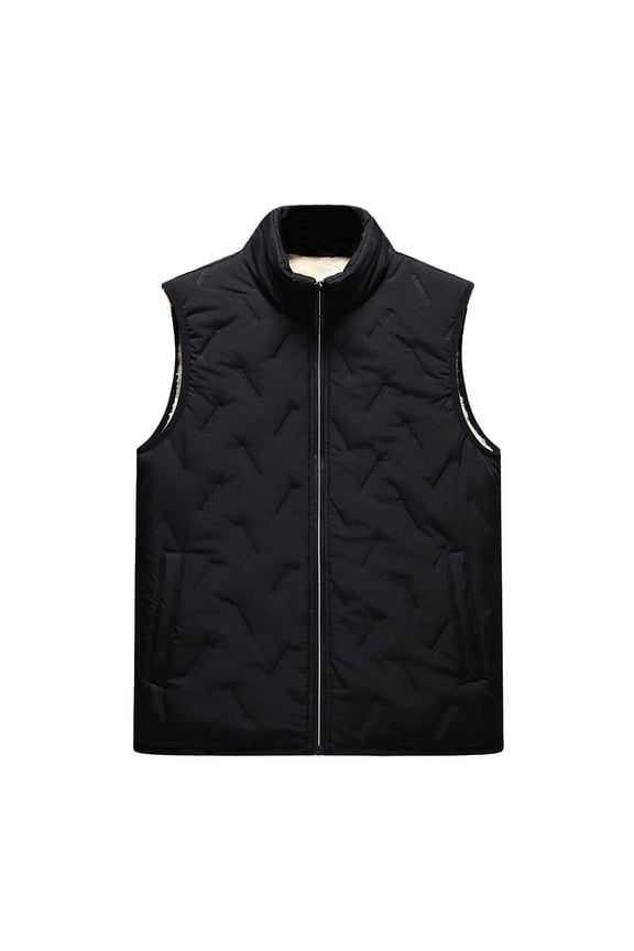 Puffer vest Men Vest Plus Velvet Plus Vest Casual Fashion Warm Dad Vest Back