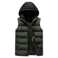 thumbnail image 1 of Puffer vest Men Women Autumn And Winter Fashion Casual Solid Zipper Hooded Collar Sleeveless Cotton Padded Vest Top Features, 1 of 3
