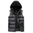 thumbnail image 1 of Puffer vest Men Women Autumn And Winter Fashion Casual Solid Zipper Hooded Collar Sleeveless Cotton Padded Vest Top Features, 1 of 3