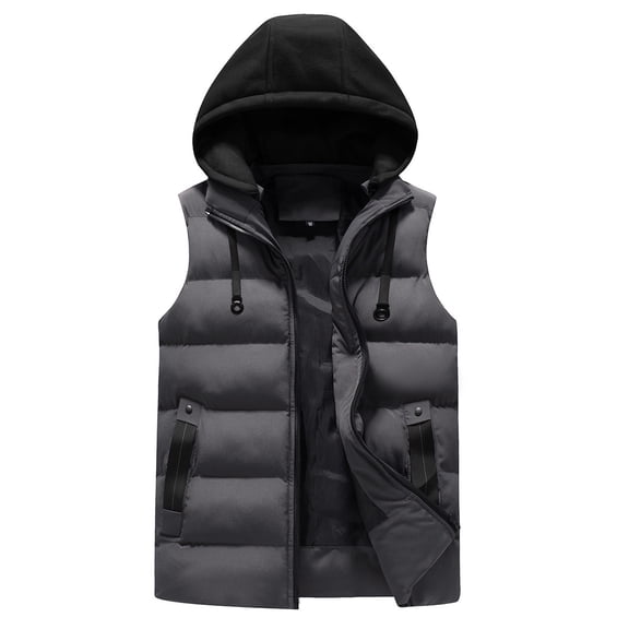 Puffer vest Men Women Autumn And Winter Fashion Casual Solid Zipper Hooded Collar Sleeveless Cotton Padded Vest Top Features