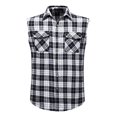 thumbnail image 1 of Puffer vest Mens Casual Fashion Plaid Multi Color Sleeveless Lapel Sleeveless Shirt, 1 of 8