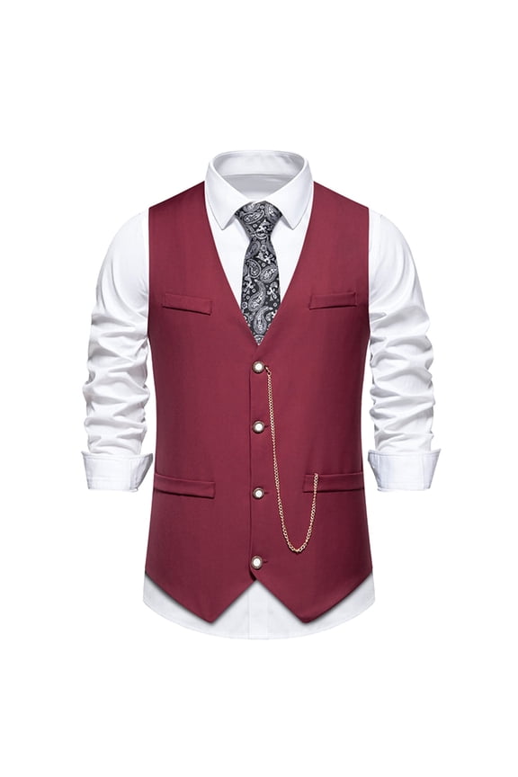 Puffer vest Mens Fashion Stripes Retro Casual Suit Vest