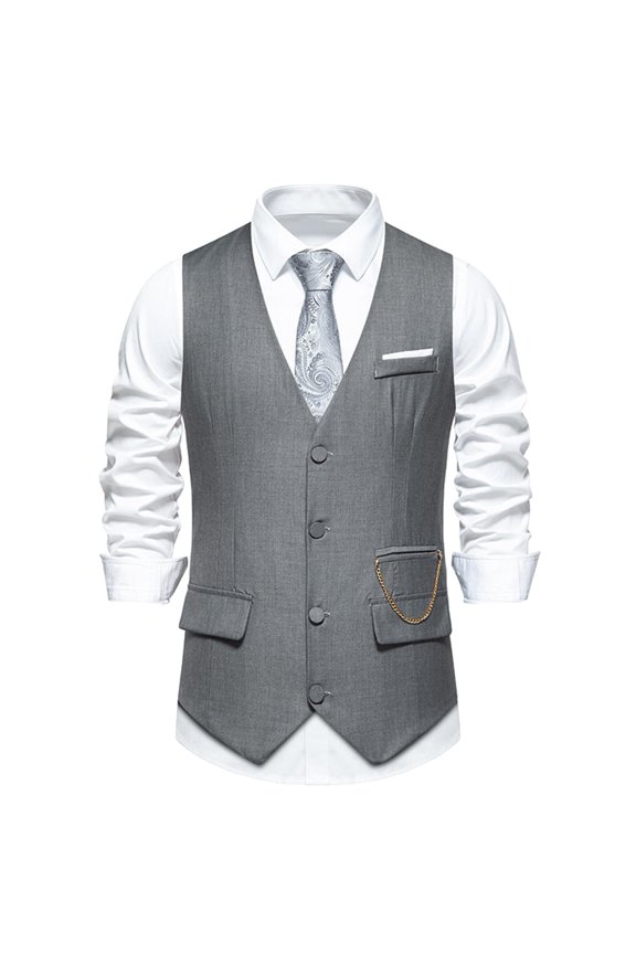 Puffer vest Mens Fashion Stripes Retro Casual Suit Vest