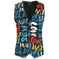 thumbnail image 1 of Puffer vest Mens Valentine Day Love Printing Dinner Date Suit Vest Vest Top, 1 of 9