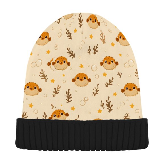 Pufferfish Beanie Hat Unisex Warm Winter Hat Cap For Women Men Winter Running