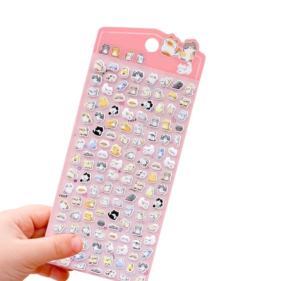 Puffier Sticker Adorable Decorative Stickers Scrapbooking Journal Notebook Phone Case Reusable Sticker for Scrapbooks