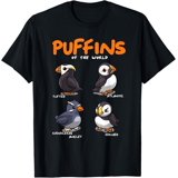 Puffin Animals of The World Educational Iceland Animal Bird T-Shirt ...