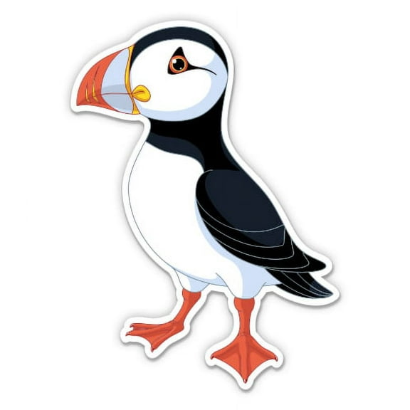 Puffin Cartoon - 3" Vinyl Sticker - For Car Laptop Water Bottle Phone - Waterproof Decal