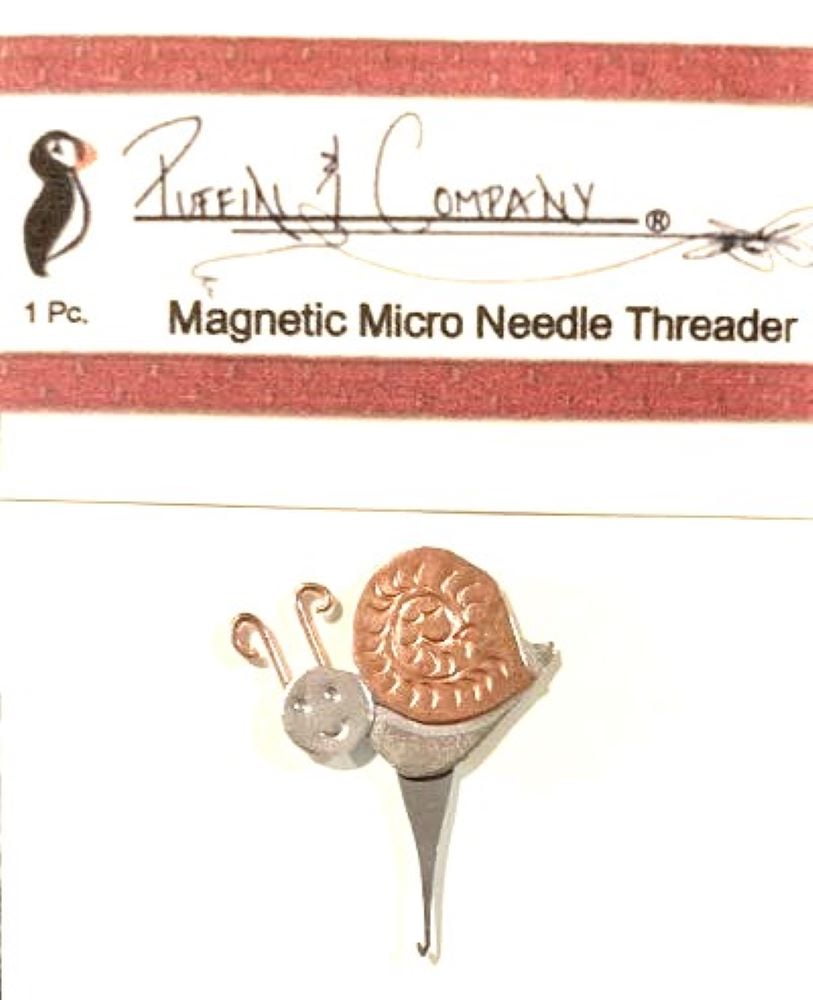 Magnetic Sock Needle Threader - 2 Sizes Micro or Long Eye. Puffin