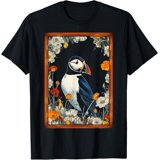 Puffin Nature Art Bird Animal Flowers Graphic Puffin T-Shirt - Walmart.com