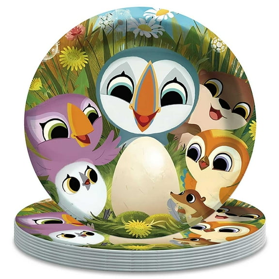 Puffin Rock Paper Plates Birthday Decorations Party Supplies Tableware Disposable Dinnerware