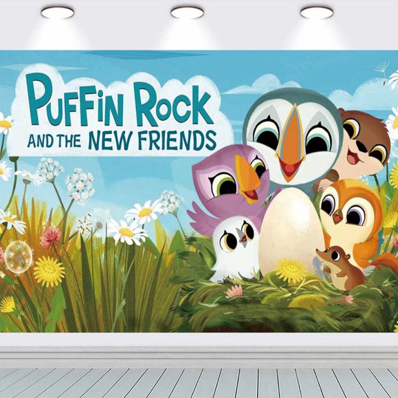 Puffin Rock Taspestry Poster Banner Backdrop Background Wall Decor Party Supplies