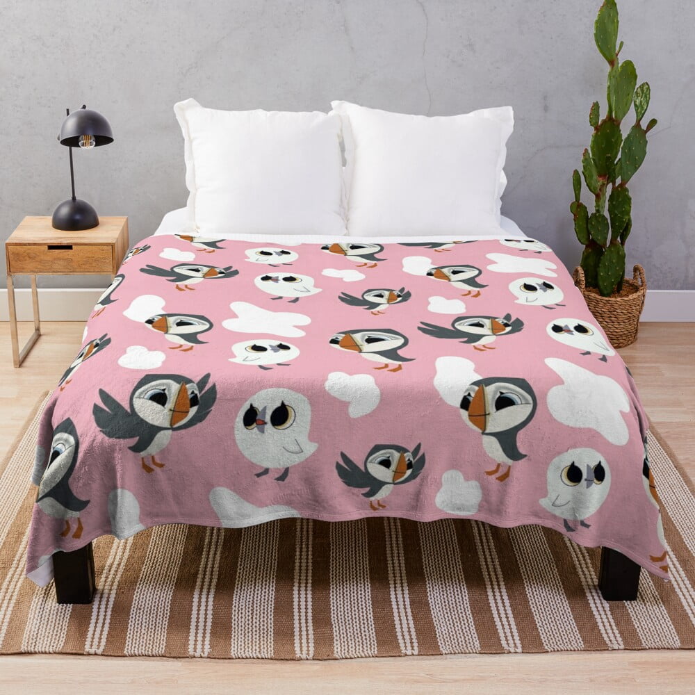 Puffin Cute Pattern Print Bed Set Quilt
