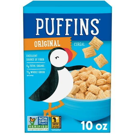 Puffins Cereal, Puffed Kids Cereal, Original Flavor, 10 oz Box