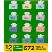 Puffs Plus Lotion 2-Ply Facial Tissues 12 Cube Boxes, 72 tissues/box
