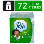 Puffs Plus Lotion Facial Tissue, 1 Mega Cube Box, 72 Tissues per Box
