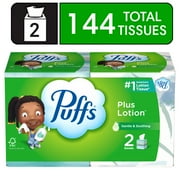 Puffs Plus Lotion Facial Tissue, 2 Mega Cube, 72 Tissues per Box