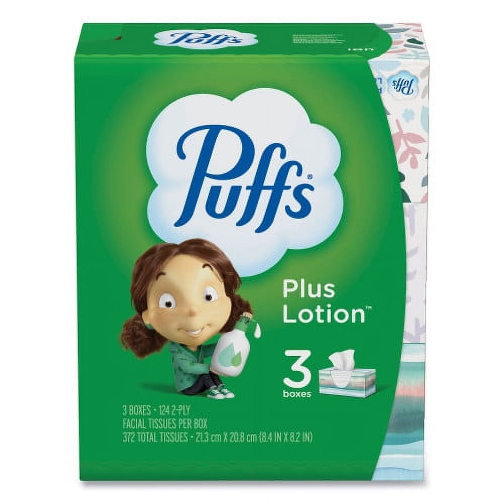 Plus Lotion Facial Tissue, 2-Ply, White, 124/Box, 3 Box/Pack, 8 Packs/Carton Plus Lotion Facial Tissue, 2-Ply, White, 124/Box, 3 Box/Pack, 8 Packs/Carton