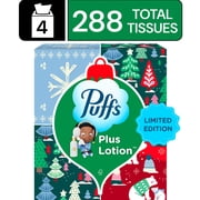 Puffs Facial Tissue Plus Lotion, 4 Mega Cube Boxes, 72 Tissues Per Box