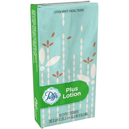 Puffs Plus Lotion Facial Tissues, 10 Family Boxes (132 tissues per Box)