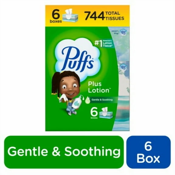 Puffs Plus Lotion Family Facial Tissues 6 pk / 124 ct