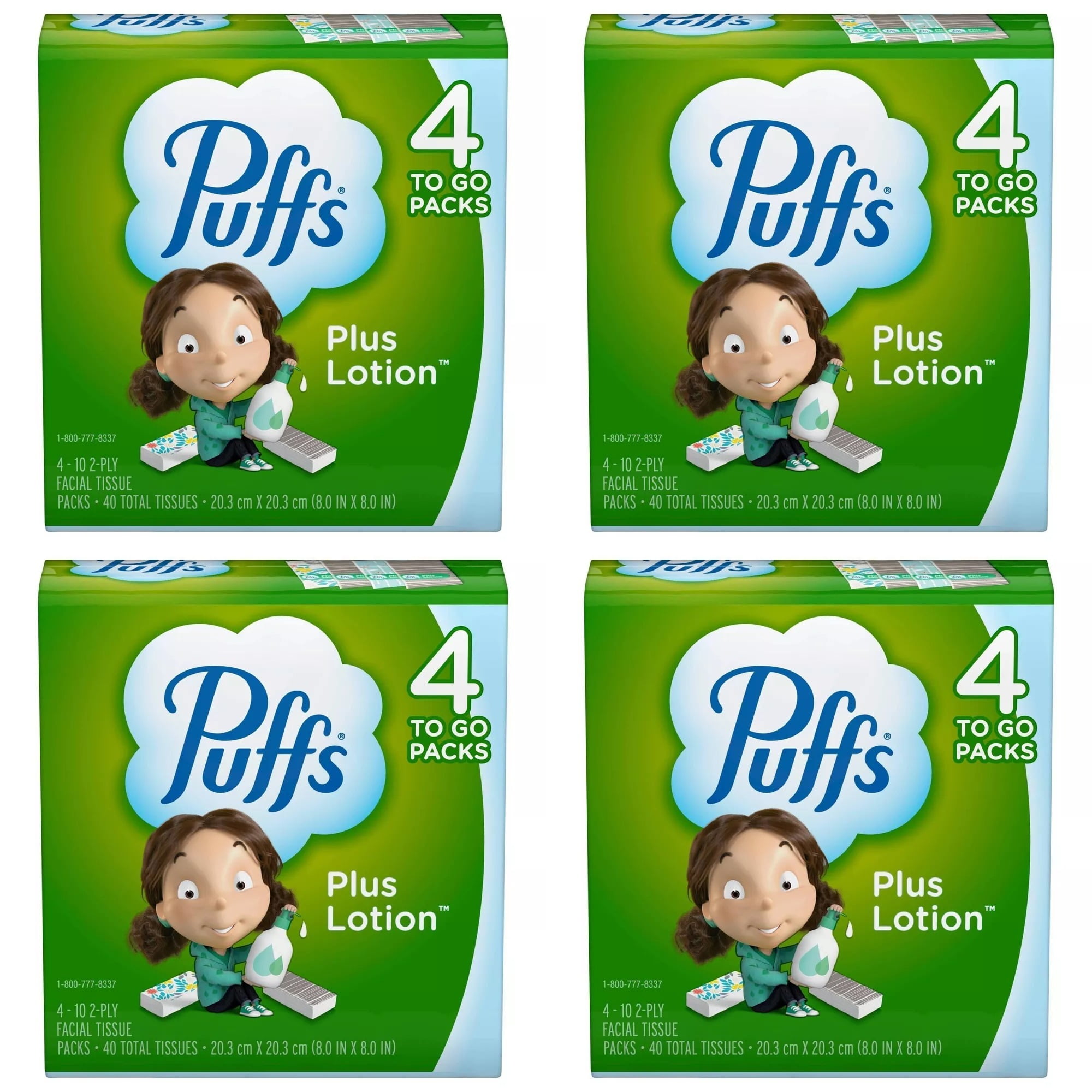 Puffs Plus Lotion Tissues Purse Packs4 Packs Total 16 individual