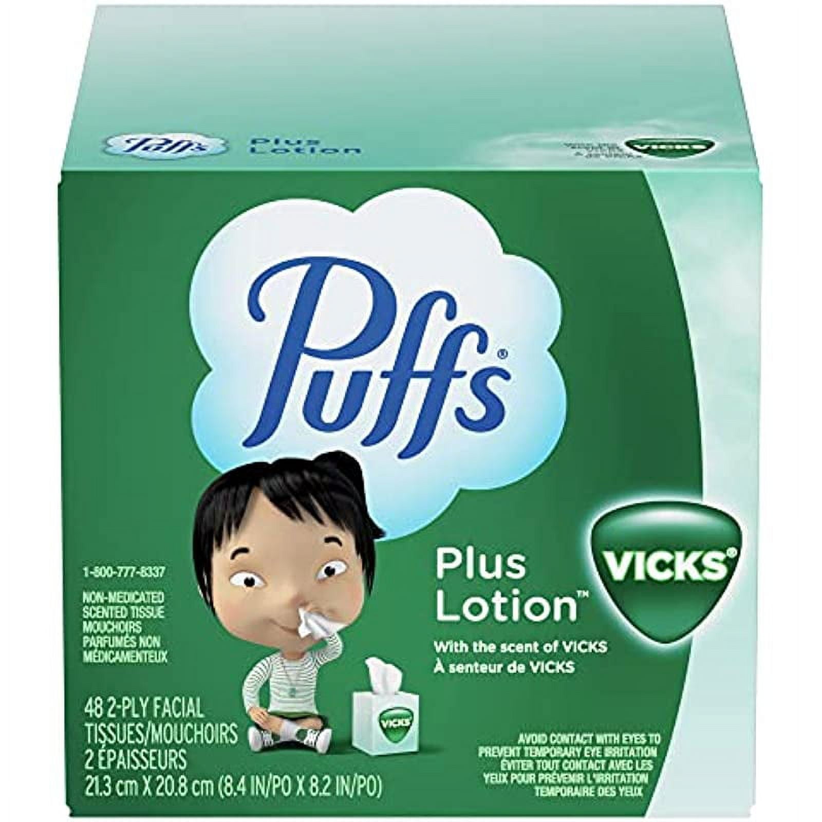 Puffs Plus Lotion with the Scent of Vicks Facial Tissues, 48 Ea, 24